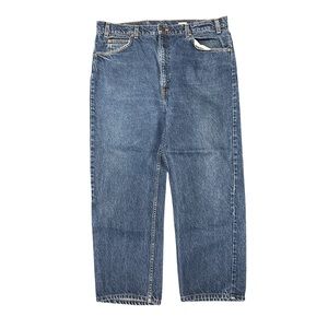 Vintage 90s Levi 505 Blue Denim Straight Leg Orange Tab Jeans Size 40x30